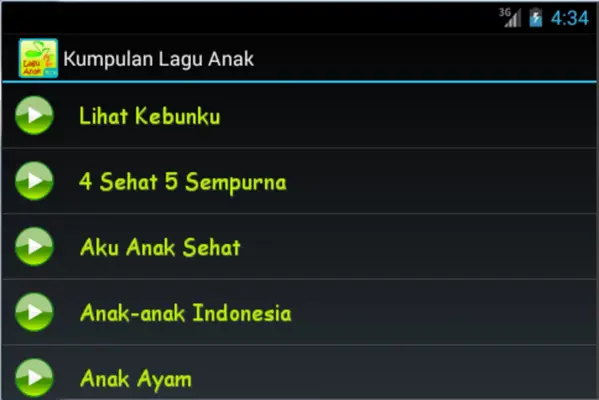 Kumpulan Lagu Anak 2 android App screenshot 1